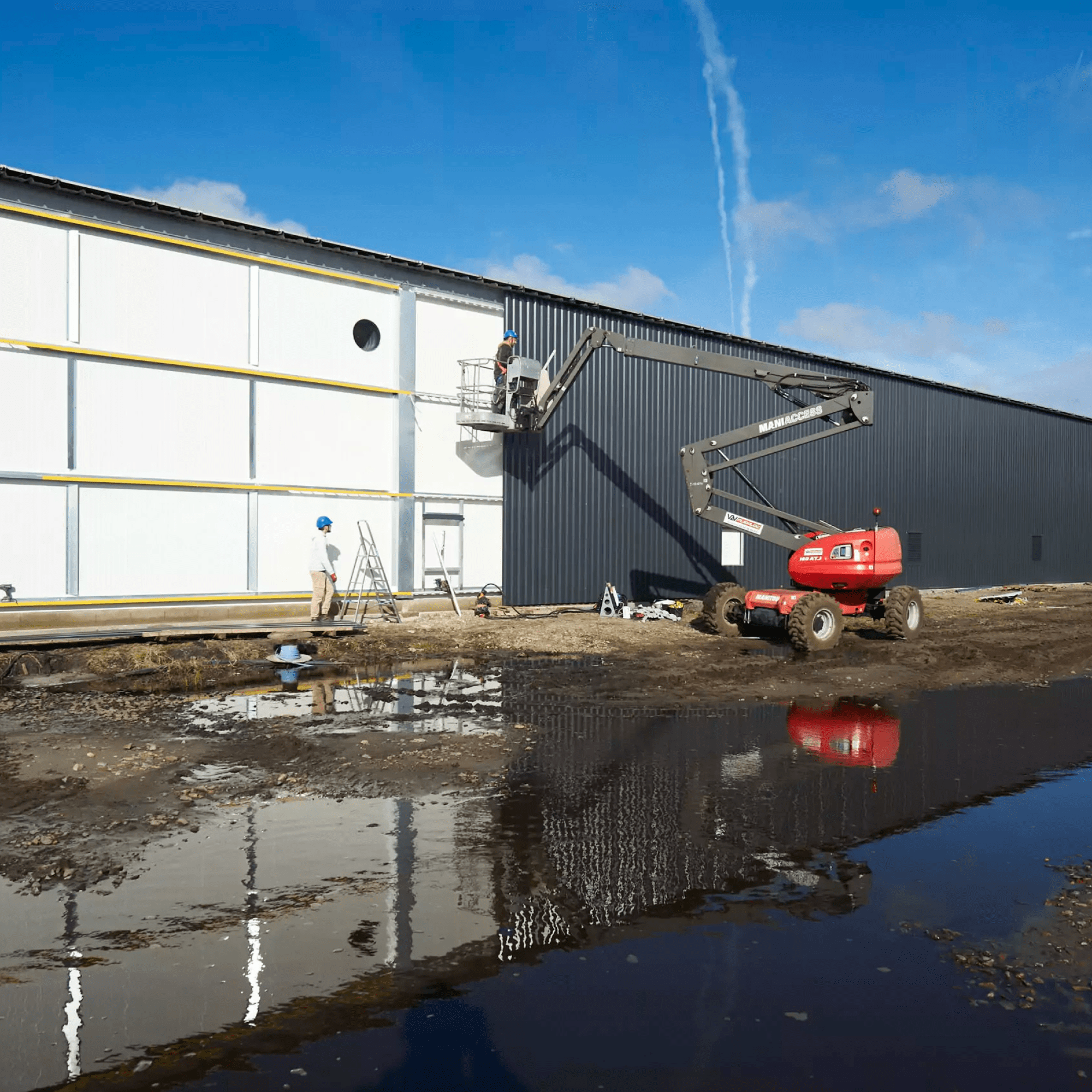 chantier Ferme Larrere installation solution de chauffage aérothermique R' Booster